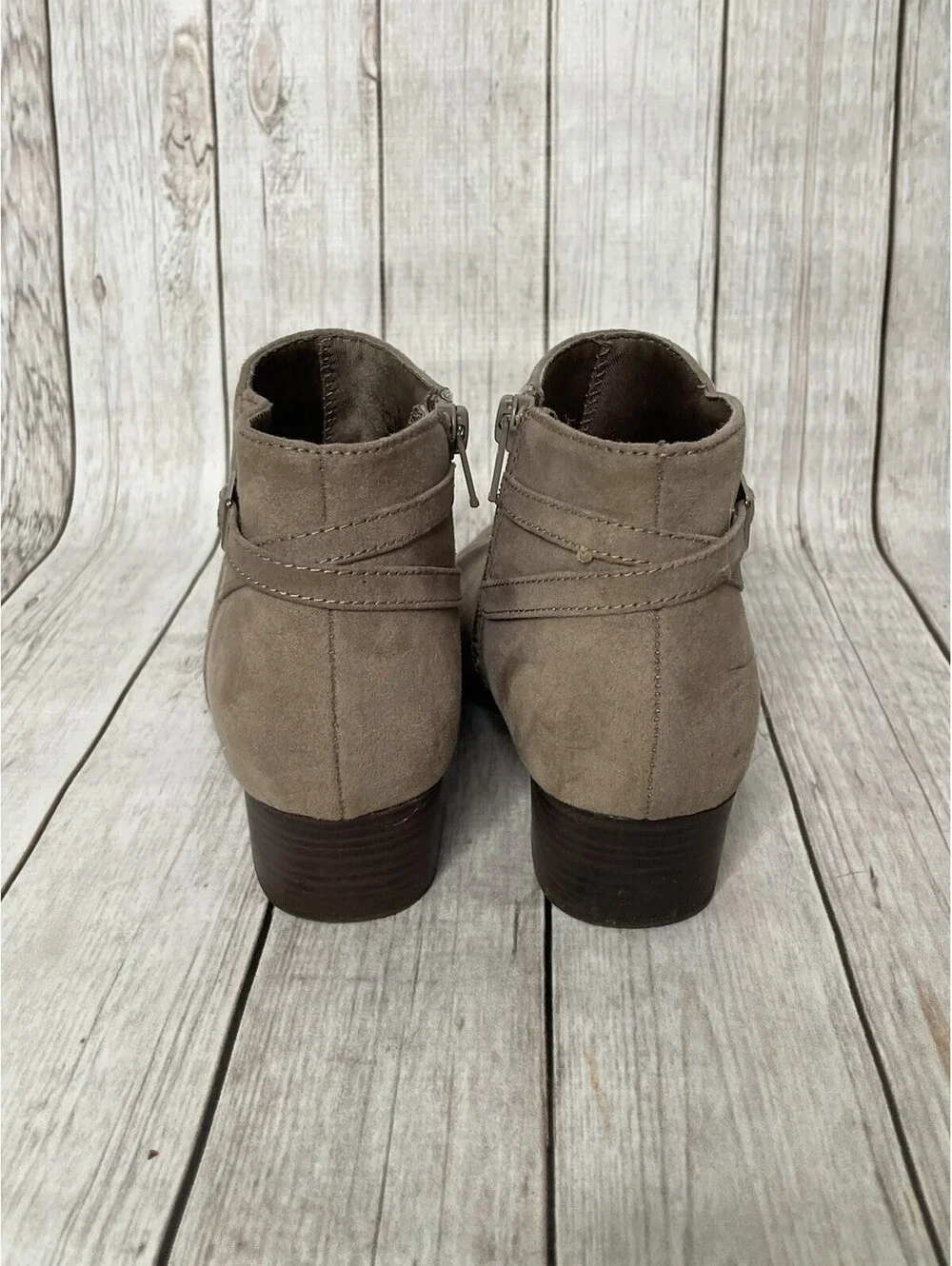 Old Navy Taupe Ankle Strap Booties Size 9
